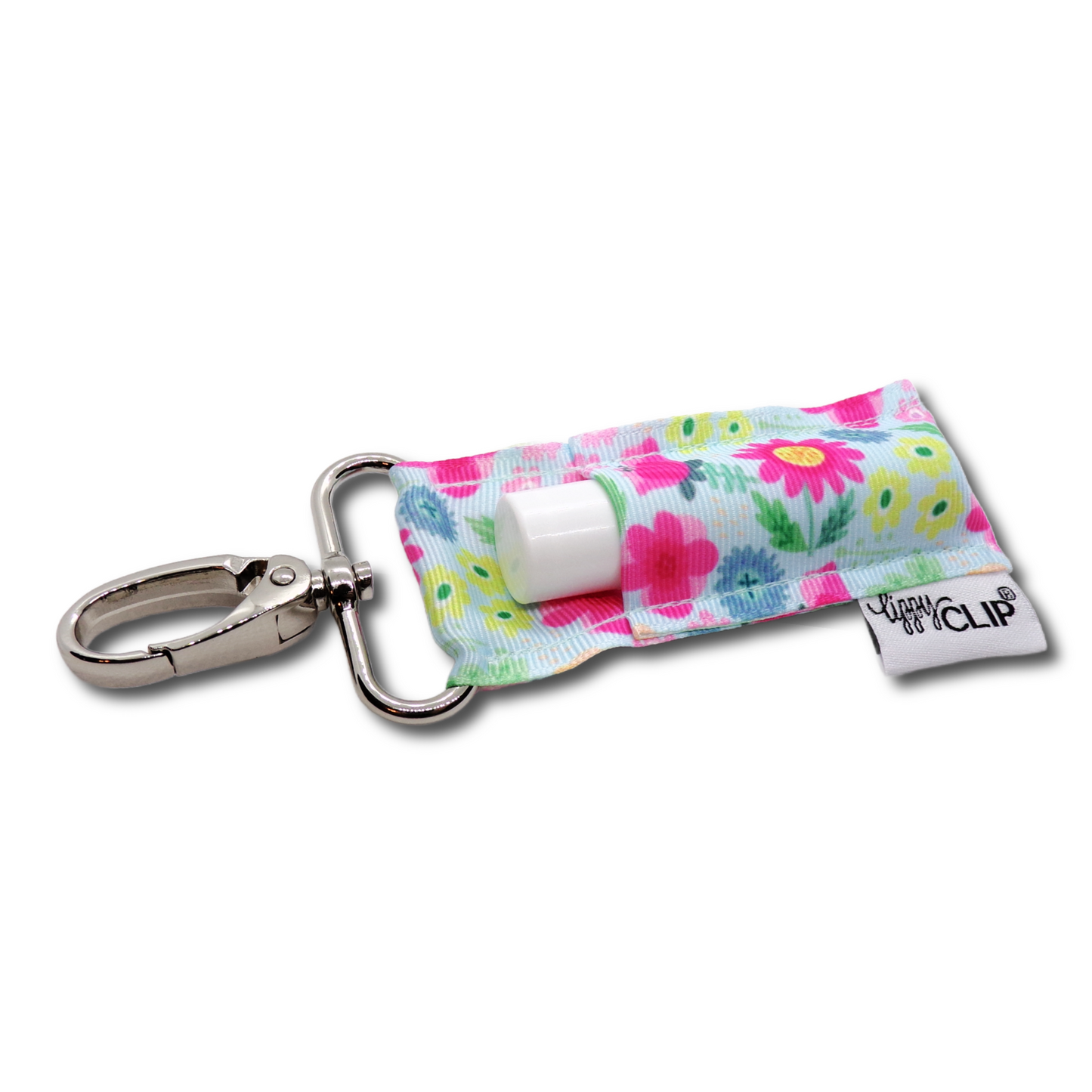 Aqua Floral LippyClip® Lip Balm Holder