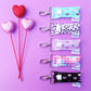 Pink Hearts on Aqua LippyClip® Lip Balm Holder