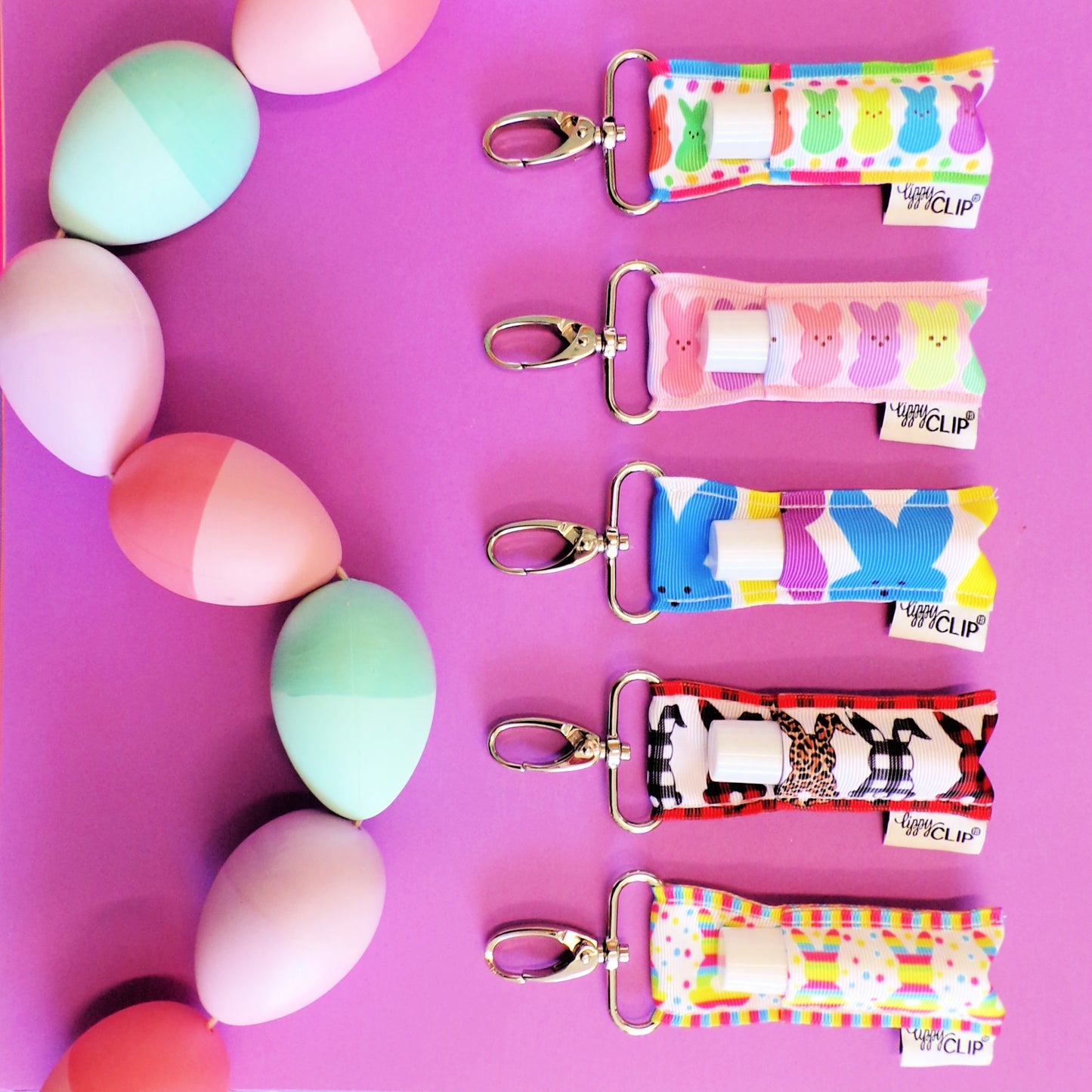 Pastel Bunnies LippyClip® Lip Balm Holder