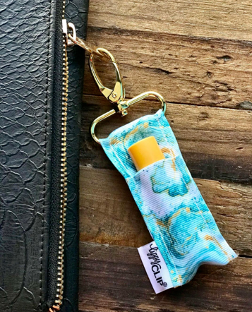 Sea Glass Marble LippyClip® Lip Balm Holder