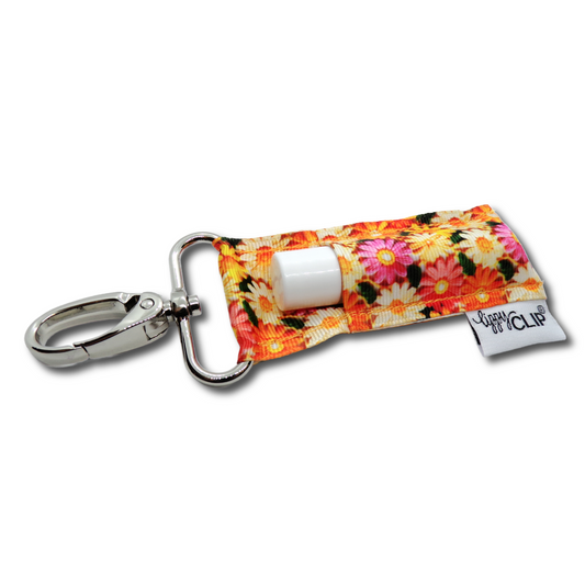 Orange Floral LippyClip® Lip Balm Holder