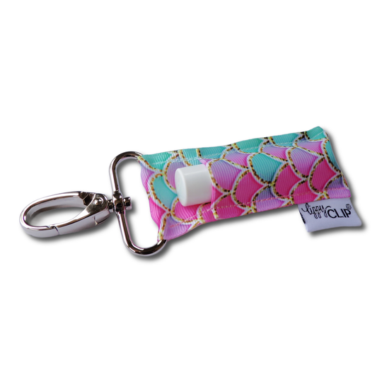 Pink and Aqua Mermaid Scales LippyClip® Lip Balm Holder