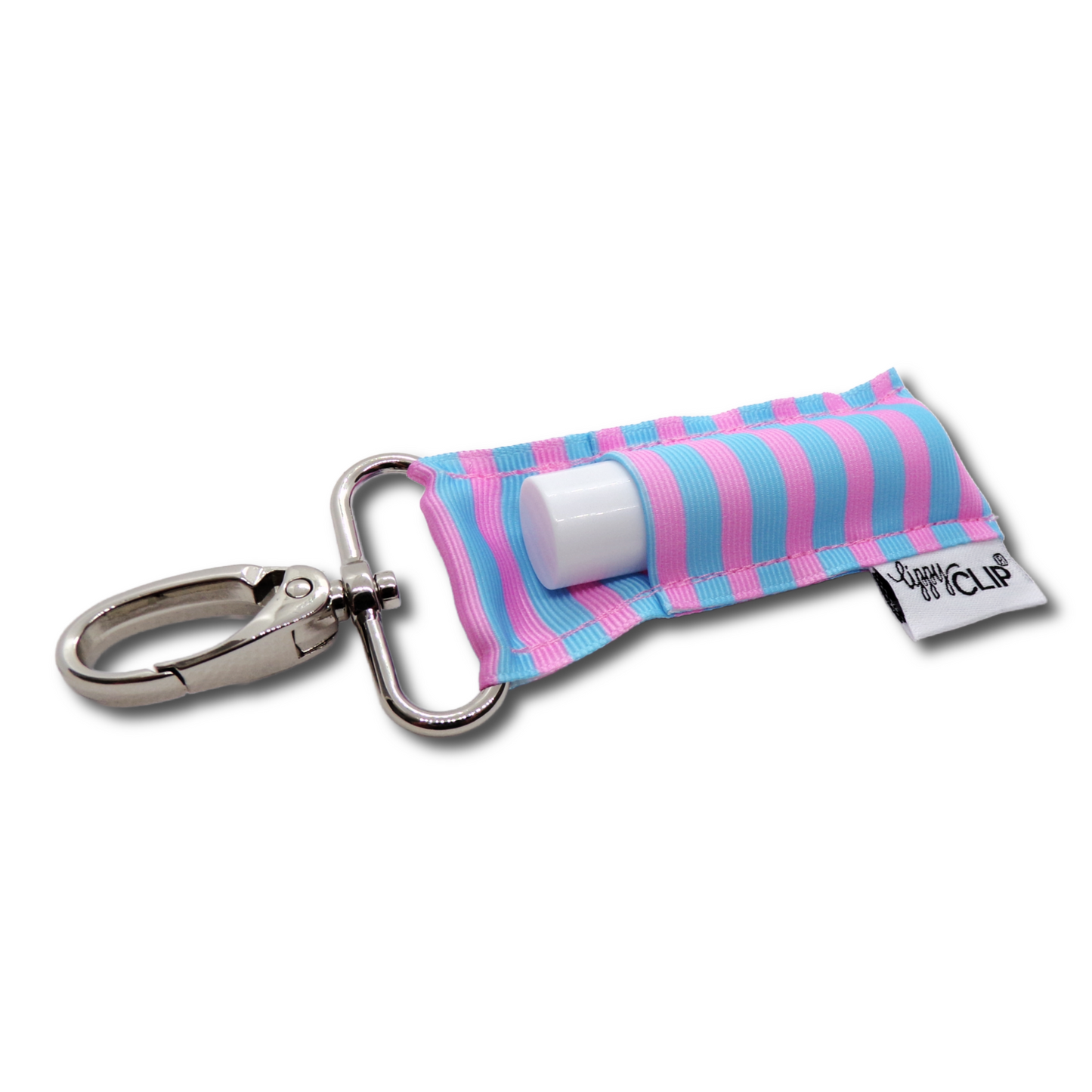 Pink and Blue Stripes LippyClip® Lip Balm Holder