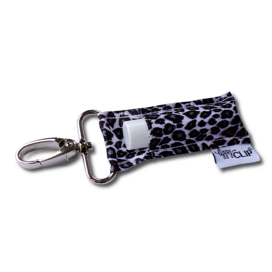 White Leopard LippyClip® Lip Balm Holder